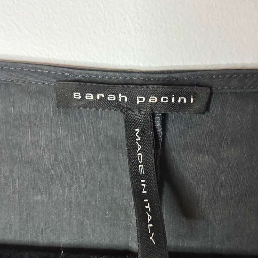Sarah Pacini Dark Gray Linen Blend Dress - Picture 3 of 6